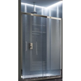 BOX PORTA SCORREVOLE A DUE ANTE MAYA SLIDE 113-121 BIANCO CRISTALLO TRASPARENTE' MM. 6 FORTE BL102