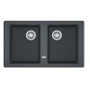 FRANKE LAVELLO FRAGRANITE INCASSO BOSTON 9899978 BFG 620 CM 86X50 2 VASCHE SENZA GOCCIOLATOIO GRAFITE COMPLETO DI SIFONE