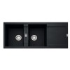 FRANKE LAVELLO INCASSO FRAGRANITE MARIS 9899936 MRG 621 CM 116X50 2 VASCHE CON GOCCIOLATOIO REVERSIBILE NERO
