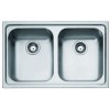 FRANKE LAVELLO SERIE RADAR 8586292 RRX 620 CM 86X50 2 VASCHE SENZA GOCCIOLATOIO INOX COMPLETO DI SIFONE