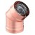 CURVA DOPPIAPARETE  A 45°MF D.80MM  AISI 316+RAME ESTERNO