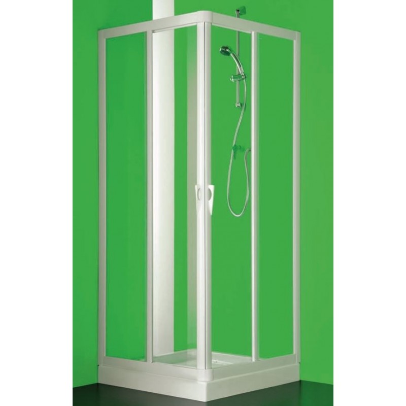 BOX ANGOLO SKIPPER VELA PROFILO BIANCO ANGOLO A 4 ANTE CM 65/70-85/90 CRISTALLO TRASPARENTE FORTE BS109100501