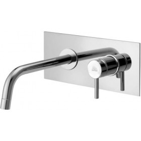 MISCELATORE LAVABO INCASSO CON  PIASTRA IN AACCIAIO  BOCCA A MURO MM 175  STICK  PAFFONI CROMO SK 101CR