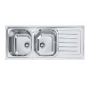 FRANKE LAVELLO INCASSO OLN 621 ONDA INOX CM 116 X 51 2 VASCHE COMPLETO DI SIFONE SGOCCIOLATOIO DX 101.0564.805