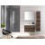 COMPONIBILE DA BAGNO  SERIE KORA DA 85 CM-SPECCHIO CON SPECCHIO RETROILLUMINIATO ROVERE SCURO