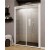 BOX PORTA SCORREVOLE SMERALDA  PROFILO BIANCO  CM 94/99 CRISTALLO TRAPARENTE MM.3  H.185
