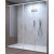 BOX PORTA SCORREVOLE A DUE ANTE FISSE E DUE SCORREVOLI  TONGA  PROFILO BIANCO  CM 182/187  CRISTALLO TRASPARENTE H.190