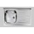 LAVELLO APPOGGIO INOX CM 100X50 1 VASCA DX CON GOCCIOLATOIO SX