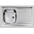 LAVELLO APPOGGIO INOX CM 80X50 1 VASCA SX CON GOCCIOLATOIO DX