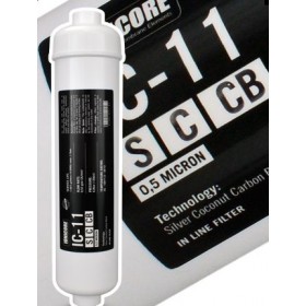 Ionicore IC-11SCCB Filtro in Linea carbon block al cocco battereostatico 1/4 NPT 2,5x11 - 5 micron (25)