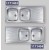 LAVELLO INOX A 2 VASCHE CON GOCCIOLATOIO DX  AD INCASSO