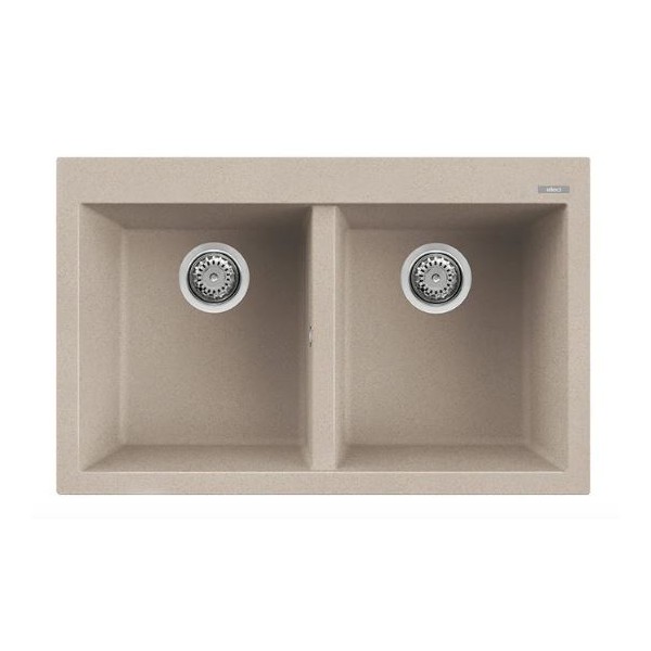 LAVELLO QUADRA 350 ELLECI 79 X 50 DUE VASCHE AVENA