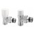 VALVOLA TERMOSTATIZZABILE + DETENTORE + RACCORDINI MULTISTRATO 16 (PZ 2) COL BIANCO R01 KRISTAL CORDIVARI