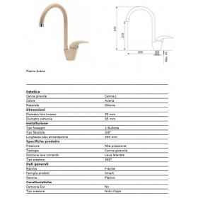 MISCELATORE LAVELLO PLATINO 115.0029.588 AVENA  FRANKE