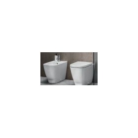 SET VASO+BIDET GEBERIT SMYLE SC.PAV / PARETE FILO MURO COMPRENSIVO DI COPRIVATER CHIUSURA RALLENTATA