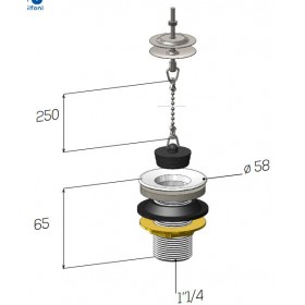 PILETTA LAVABO 1" SENZA TROPPO PIENO
