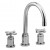 BATTERIA LAVABO LEVEL CROMO 3 FORI CON BOCCA ORIENTABILE QTV055CR PAFFONI