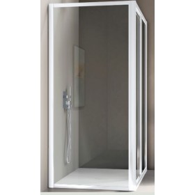 BOX AMERICA QUATTRO  PARETE FISSA 77/81 BIANCO OPACO SAMO CRISTALLO TRASPARENTE