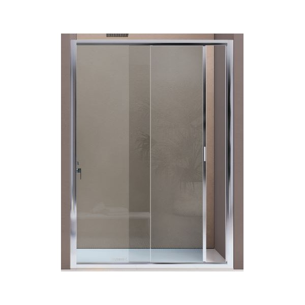 BOX AMERICA QUATTRO PORTA SCORREVOLE A DUE ANTE SAMO 116-123 CROMO CRISTALLO SATINATO