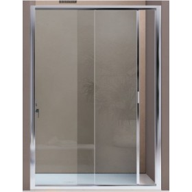 BOX AMERICA QUATTRO  PORTA SCORREVOLE A DUE ANTE SAMO 116/123 BIANCO  OPACO CRISTALLO STAMPATO