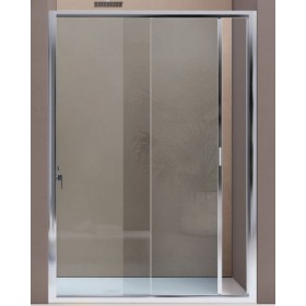 BOX AMERICA QUATTRO PORTA SCORREVOLE A DUE ANTE SAMO 126/133 BIANCO OPACO CRISTALLO SATINATO