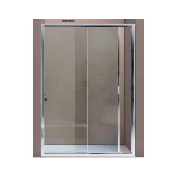 BOX AMERICA QUATTRO PORTA SCORREVOLE A DUE ANTE SAMO 126/133 BIANCO OPACO CRISTALLO STAMPATO