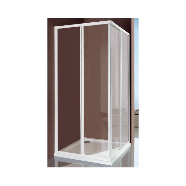 BOX CIAO CM.64-74/80-90 ANGOLO 4 ANTE PROFILO CROMO CRISTALLO TRASPARENTE  SAMO