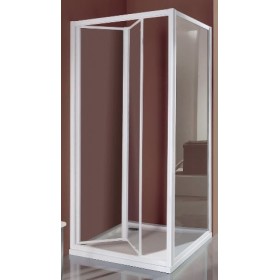 BOX CIAO PORTA A SOFFIETTO PROFILO BIANCO CM 77-81 CRISTALLO STAMPATO SAMO B2662L01ST