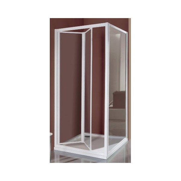 BOX CIAO PORTA A SOFFIETTO PROFILO CROMO CM 93-97 CRISTALLO TRASPARENTE SAMO B2666ULUTR