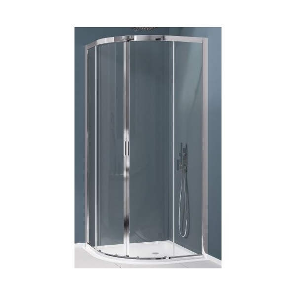 BOX TONDO AMERICA QUATTRO 76X80 CROMO SATINATO  CRISTALLO STAMPATO 4 ANTE SAMO B6473 ULUAS