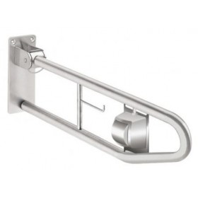 MANIGLIONE RIBALTABILE CON PORTAROTOLO  CM 70 CROMO
