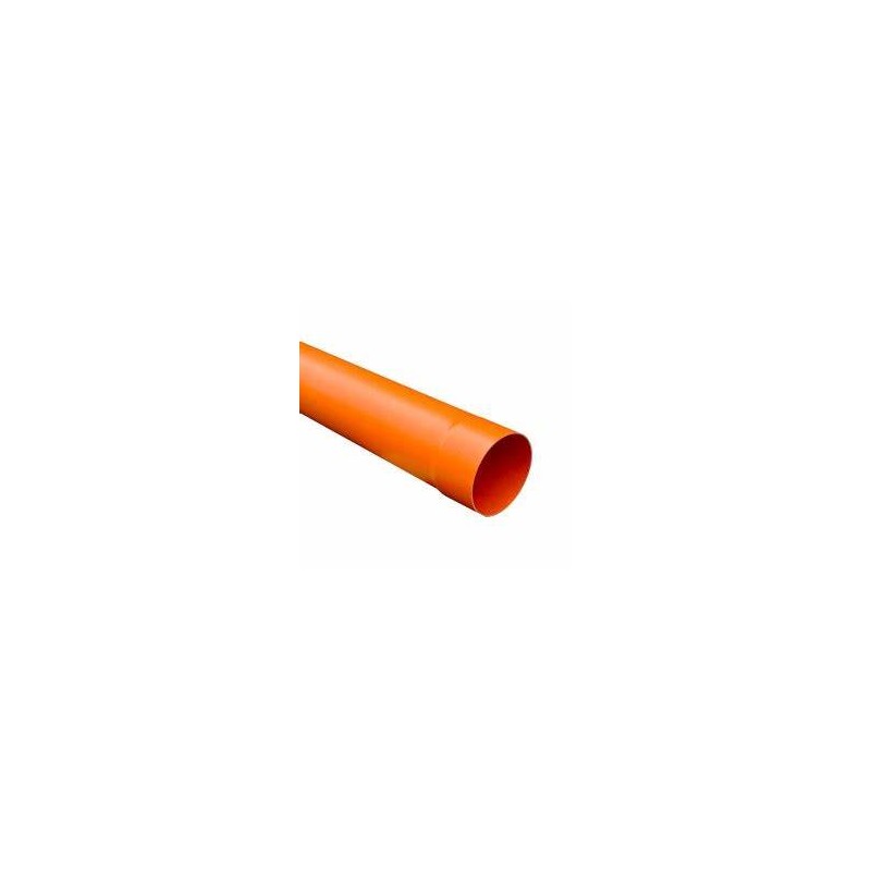 TUBO PVC D.250 MT.1 (Al pezzo)  PER FOGNATURA ARANCIO