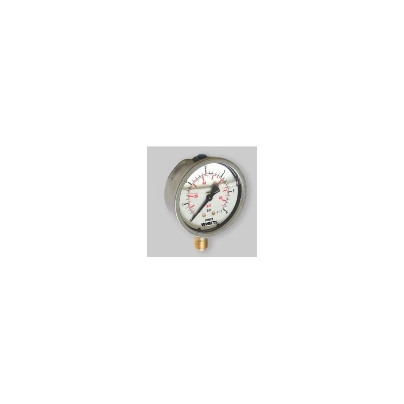 MANOMETRO D.63 - 1/2 DA 0 a 6  BAR INOX CON GLICERINA ATT. RADIALE