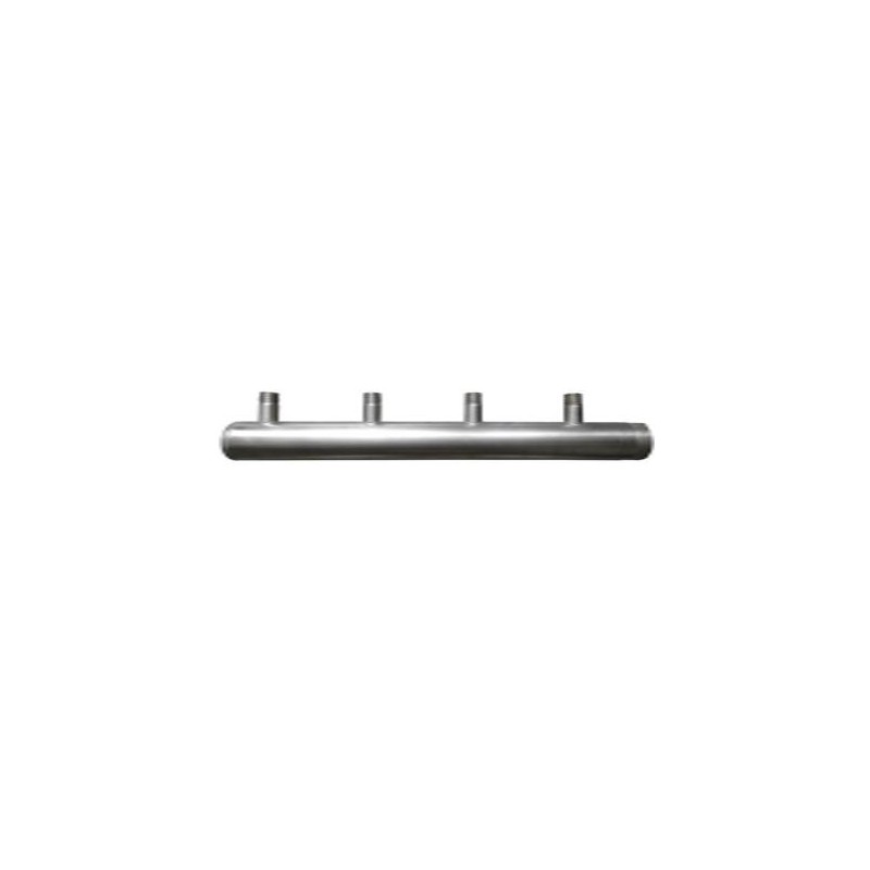 COLLETTORE ACCIAIO INOX 304 DA 11/2  4 POSTI DA 1/2 PER CONTATORI ACQUA