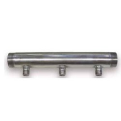 COLLETTORE ACCIAIO INOX 304 DA 11/2  7 POSTI DA 1/2 PER CONTATORI ACQUA