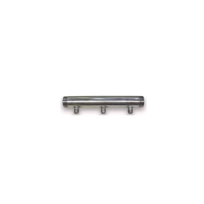COLLETTORE ACCIAIO INOX 304 DA 11/2  8 POSTI DA 1/2 PER CONTATORI ACQUA