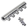 COLLETTORE ACCIAIO INOX 304 DA 2 5  POSTI DA 1/2 PER CONTATORI ACQUA