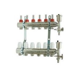 COPPIA COLLETTORE FLOOR DI DISTRIBUZIONE FLUSSI  1X10 VIE 3/4 D.50 CON FLUSSIMETRI