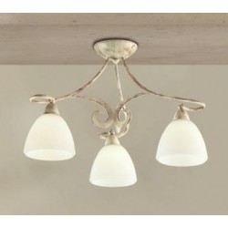 PLAFONIERA 3 LUCI AVORIO