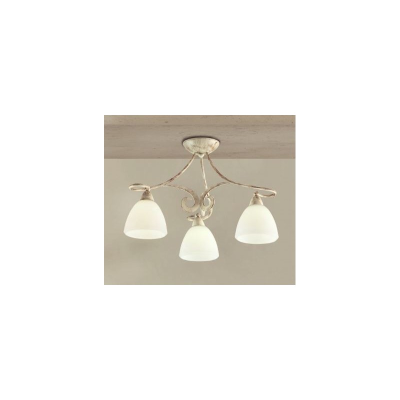 PLAFONIERA 3 LUCI AVORIO