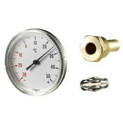TERMOMETRO BIMETALLICO ATTACCO POSTERIORE DN 100 GAMBO IN OTTONE D.9,9X CM.5  0/120