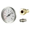 TERMOMETRO BIMETALLICO ATTACCO POSTERIORE DN 100 GAMBO IN OTTONE D.9,9X CM.5  0/120