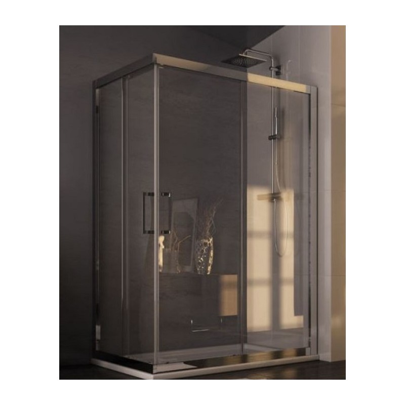 BOX PORTA PARETE ESSENCE  UN LATO FISSO E UNO APRIBILE  117,5 / 120  CRISTALLO TRASPARENTE MM.6  SX BEN12SX