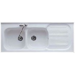 LAVELLO CERAMICA SERIE FLORENCE APPOGGIO 120X50 2 VASCHE  SGOCCIOLATOIO SX GALASSIA