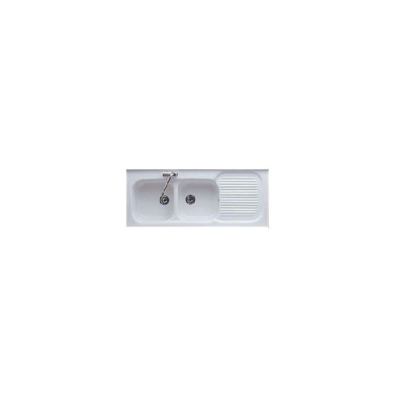 LAVELLO CERAMICA SERIE FLORENCE APPOGGIO 120X50 2 VASCHE  SGOCCIOLATOIO SX GALASSIA