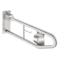 MANIGLIONE RIBALTABILE CON PORTAROTOLO  CM 80 BIA.