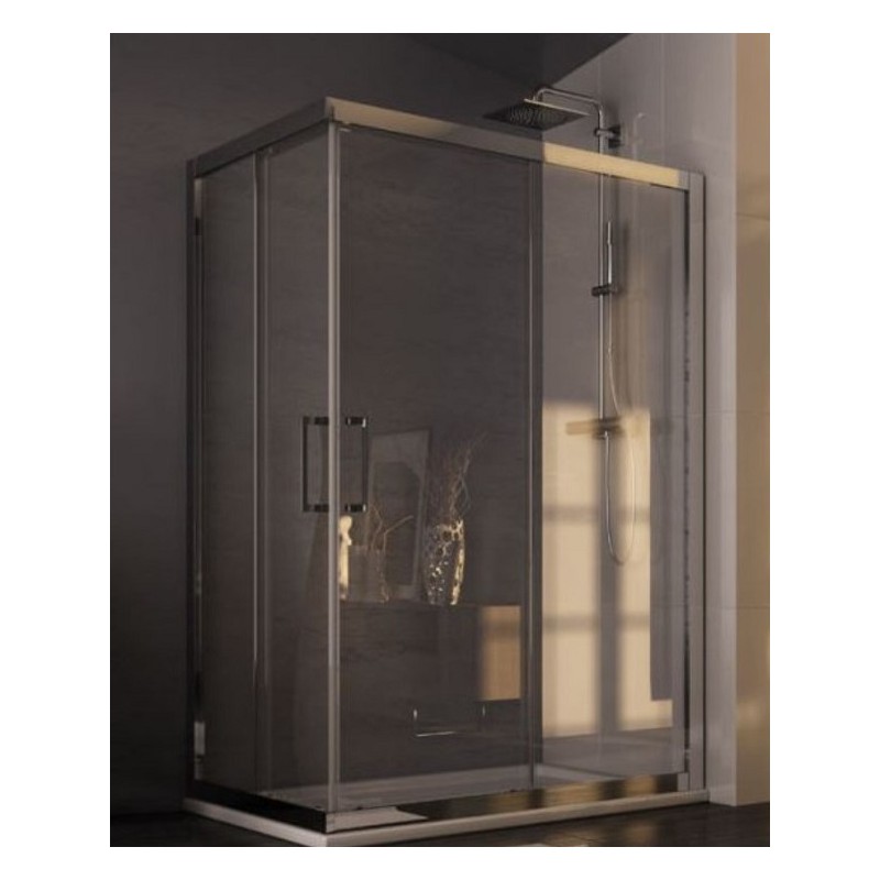 BOX PARETE SCORREVOLE UN LATO DI DUE SERIE  ESSENCE  67,5/70 CROMO CRISTALLO TRASPARENTE MM. 6 FORTE BEA10 DX