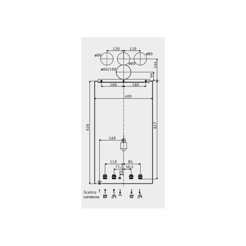 CALDAIA CONDENSAZIONE HERMANN SEMIATEK CONDENS  24 AS1 HIT MET