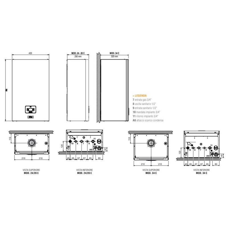 CALDAIA CONDENSAZIONE FERROLI KALIS 24C METANO