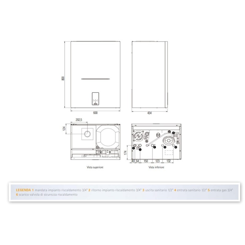 CALDAIA CONDENSAZIONE FERROLI BLUEHELIX RRT 34 K 50   METANO CON BOLLITORE LT.50 INOX